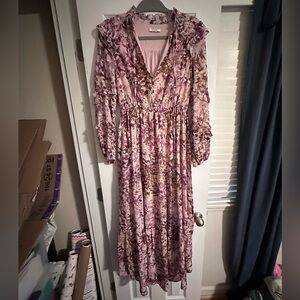 Elegant Long Sleeve Floral Dress